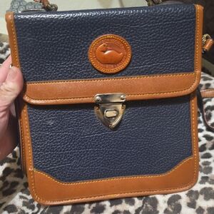 Dooney & Bourke Dark Blue and Brown Messenger Bag